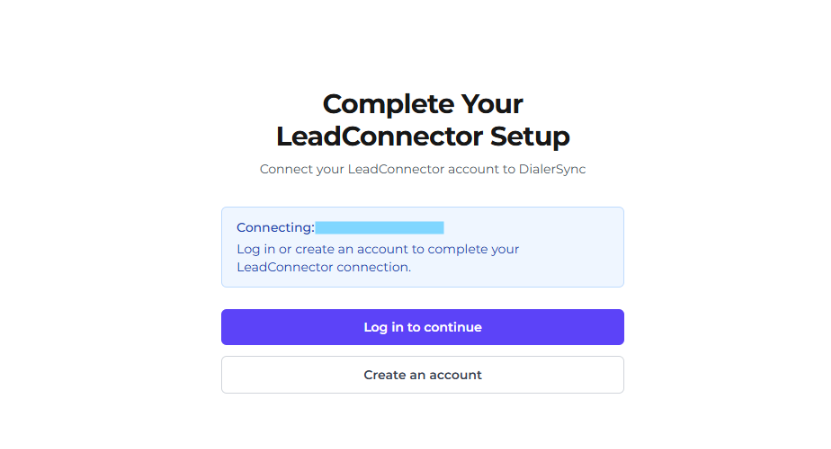 DialerSync HighLevel complete setup screen